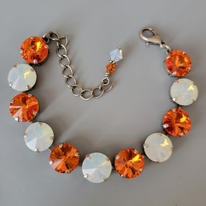 Austrian Crystal Bracelet in Antique Silver